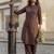 Brown women regular pure cotton kurta with salwar