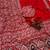 Red crepe embroidered saree with mirror work