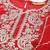 Red leheriya print zari & mirror embroidered straight georgette kurta