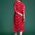 Red leheriya print zari & mirror embroidered straight georgette kurta