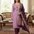 Lavender color designer simmer butti fabric ceremonial partywear suit