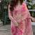 Pink silk blend embroidered saree with sequins work
