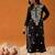 Black ethnic motifs embroidered straight kurta