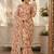 Beige silk blend embroidered saree with mirror work