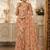 Beige silk blend embroidered saree with mirror work