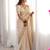 Cream silk blend embroidered saree with sequins work