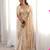 Cream silk blend embroidered saree with sequins work