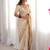 Cream silk blend embroidered saree with sequins work