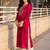 Pink women embroidered thread work kurta