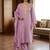Purple color designer simmer butti fabric ceremonial partywear suit