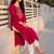 Pink women embroidered thread work kurta