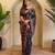 Black viscose printed saree with zari work