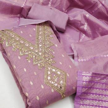 Purple color designer simmer butti fabric ceremonial partywear suit 2