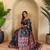 Black viscose printed saree with zari work