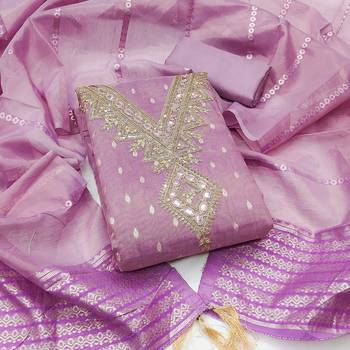 Purple color designer simmer butti fabric ceremonial partywear suit 4