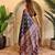 Black viscose printed saree with zari work
