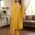 Yellow color designer simmer butti fabric ceremonial partywear suit