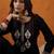 Black ethnic motifs embroidered thread work straight kurta