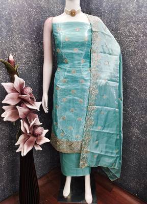 Sky blue color beautiful and smart jimmy chu fabric salwar kameez for girls 2