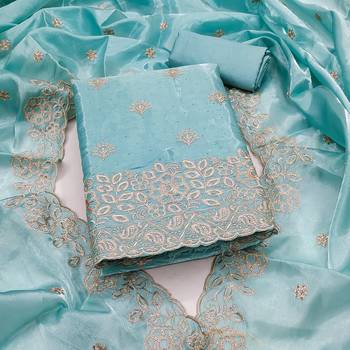 Sky blue color beautiful and smart jimmy chu fabric salwar kameez for girls 3