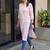 Pink women paisley embroidered thread work floral kurta