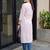 Pink women paisley embroidered thread work floral kurta