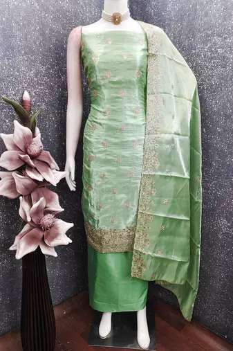 Pista color beautiful and smart jimmy chu fabric salwar kameez for girls