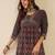 Black women ethnic motifs printed straight kurta