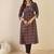 Black women ethnic motifs printed straight kurta