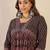 Black women ethnic motifs printed straight kurta