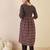 Black women ethnic motifs printed straight kurta