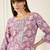 Lavender women floral printed thread work kurta