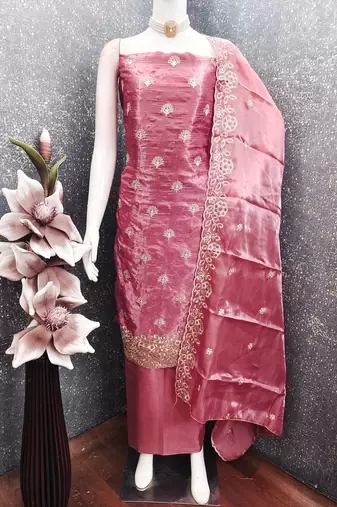 Pink color beautiful and smart jimmy chu fabric salwar kameez for girls