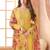 Yellow color chiffon fabric beautiful partywear suit