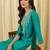 Blue women ethnic motifs embroidered indigo kurta