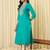 Blue women ethnic motifs embroidered indigo kurta