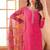 Pink color chiffon fabric beautiful partywear suit
