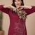 Pink women geometric embroidered thread work kurta