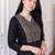 Black women ethnic motifs embroidered thread work kurta
