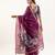 Wine cotton silk printed saree with zari work