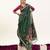 Green cotton silk printed saree with zari work