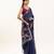 Teal cotton silk printed saree with zari work