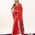 Red cotton silk printed saree with zari work