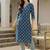 Blue women floral printed floral kurta