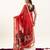 Red cotton silk printed saree with zari work
