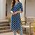 Blue women floral printed floral kurta