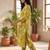 Yellow women floral printed regular pure cotton kurta with trousers