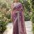 Purple cotton silk embroidered saree with sequins work