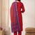 Red women regular kurta with trousers & with dupatta