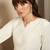 White women floral embroidered thread work straight kurta